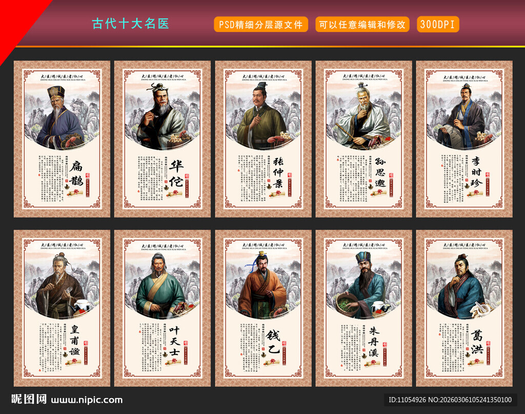 古代十大名医图片