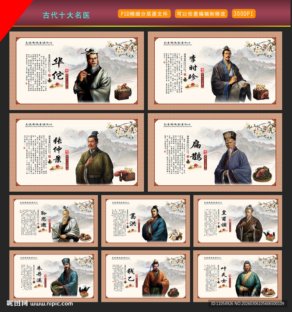 古代十大名医图片