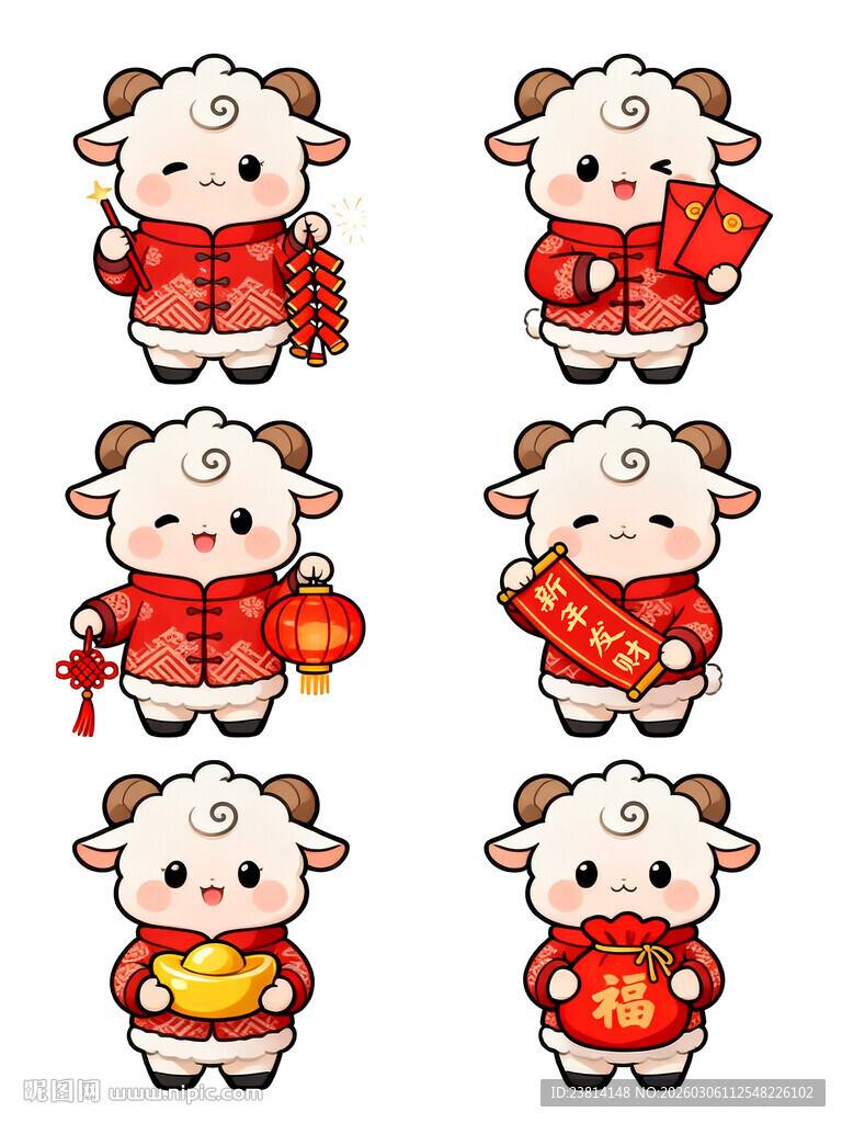 可爱生肖羊拜年形象集合