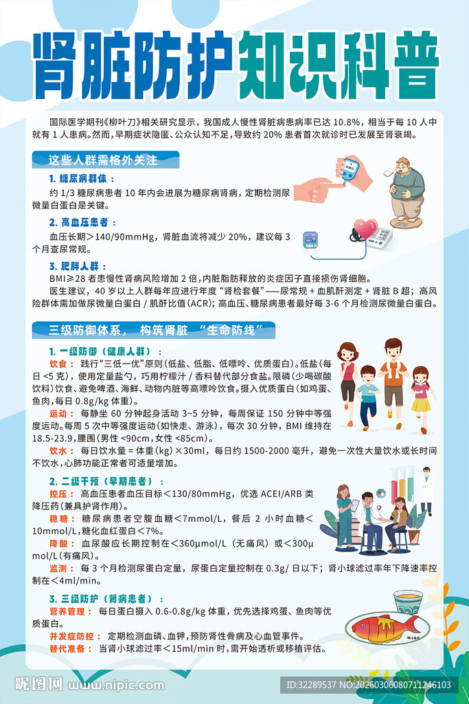 肾脏防护知识科普海报