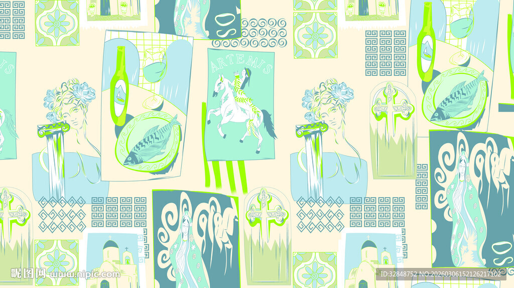 清新卡通手绘图案