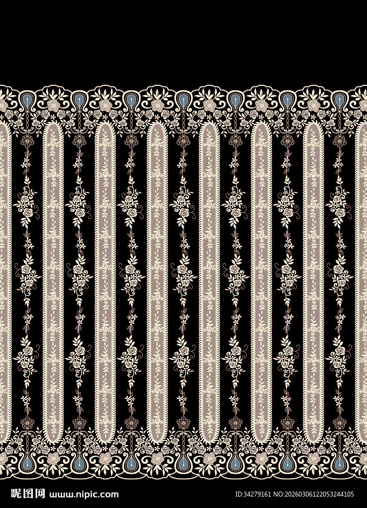 复古条纹花纹图案设计