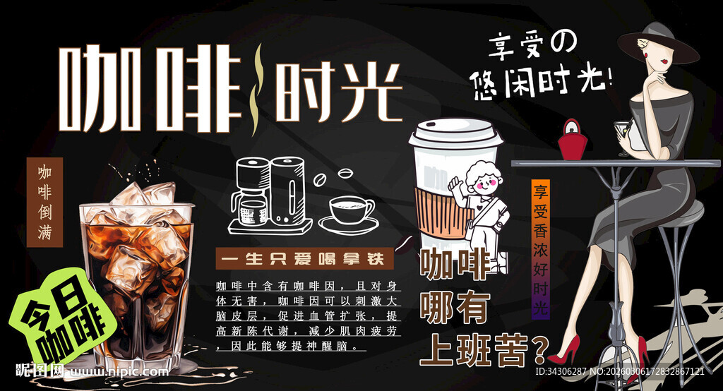 黑板咖啡背景墙