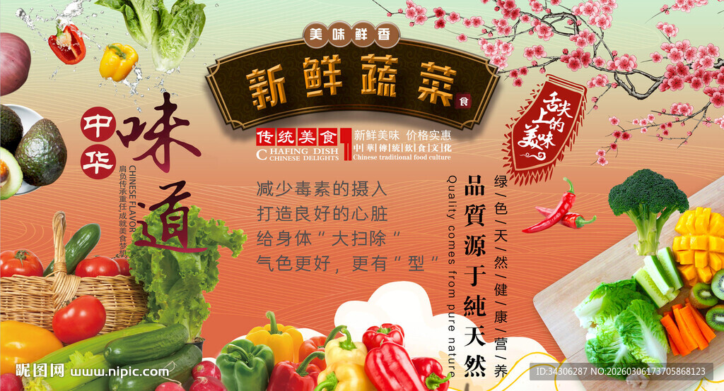 新鲜蔬菜背景墙