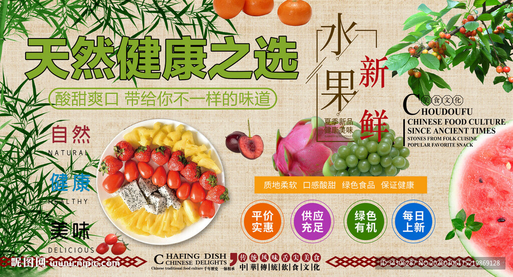 新鲜水果背景墙