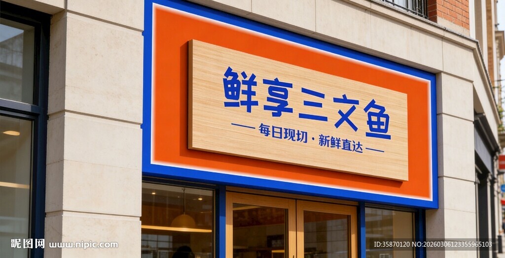 鲜享三文鱼店铺招牌