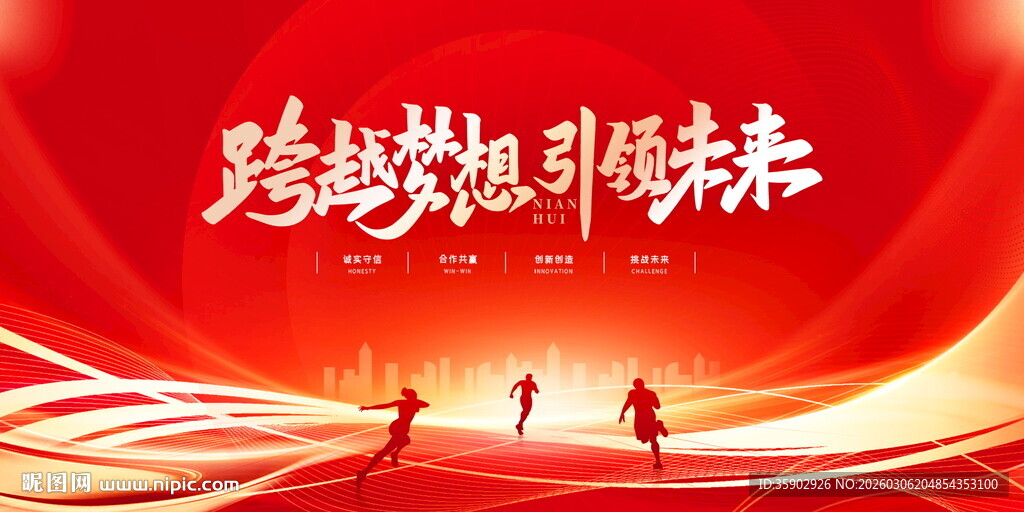 跨越挑战引领未来展板