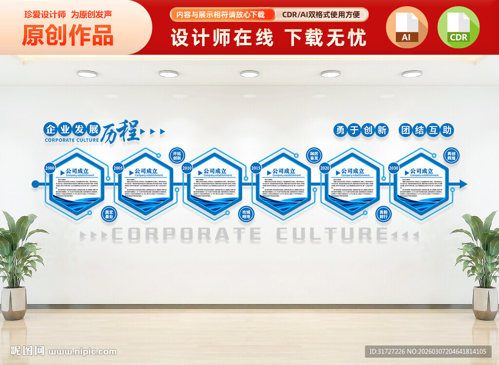 企业发展历程文化墙