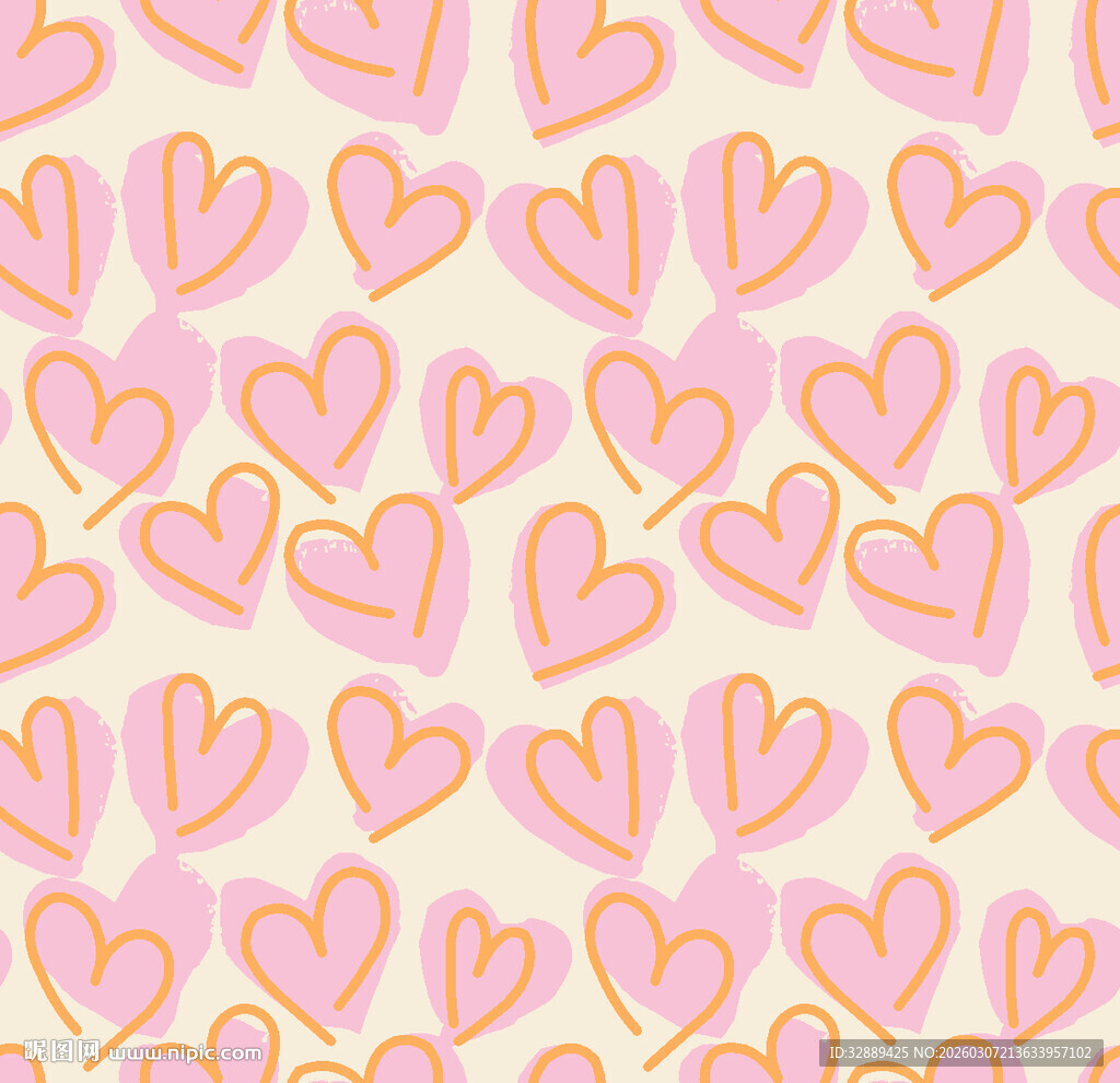 粉色爱心无缝图案背景