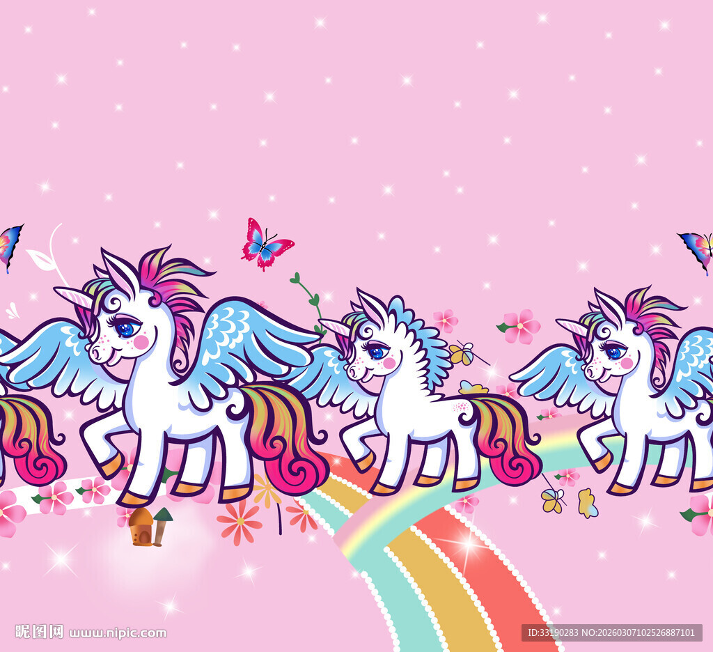 梦幻独角兽插画