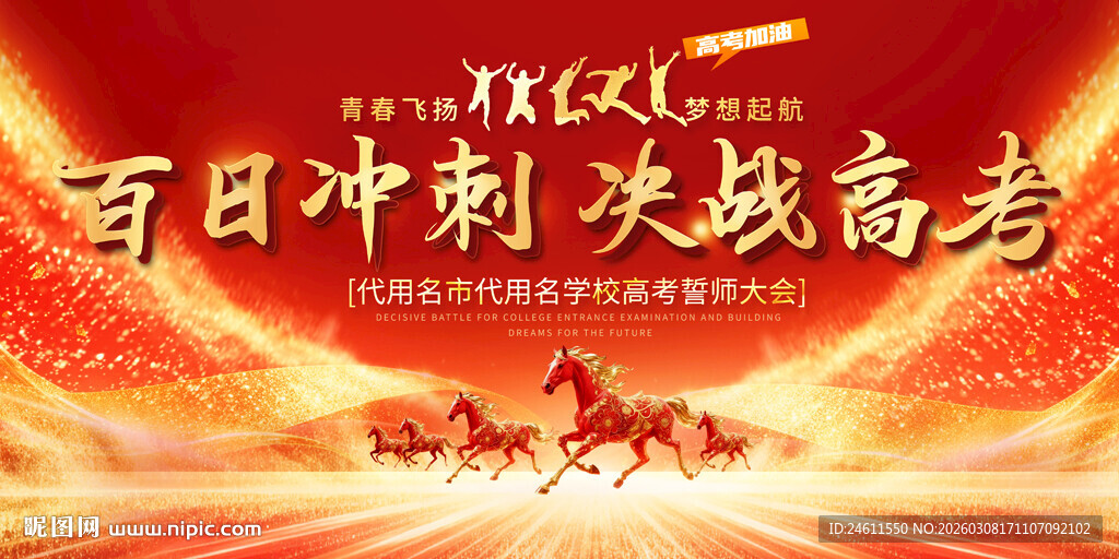 高考誓师大会宣传展板