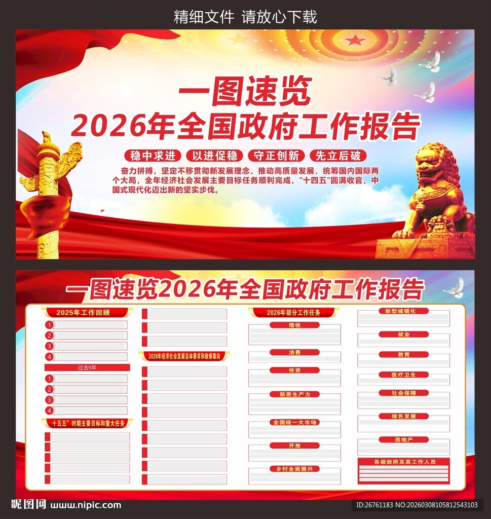 2026年政府工作报告展板