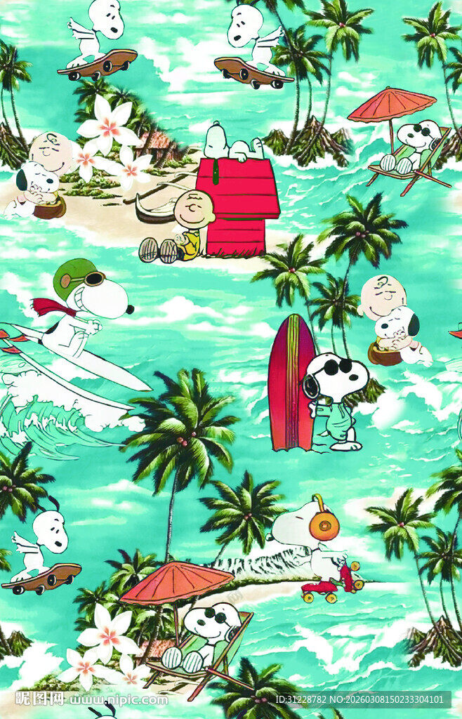 热带海洋度假风情图案