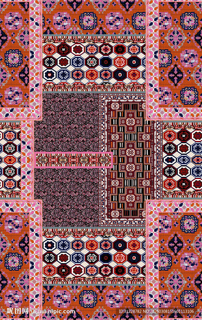 民族风几何图案精美织物