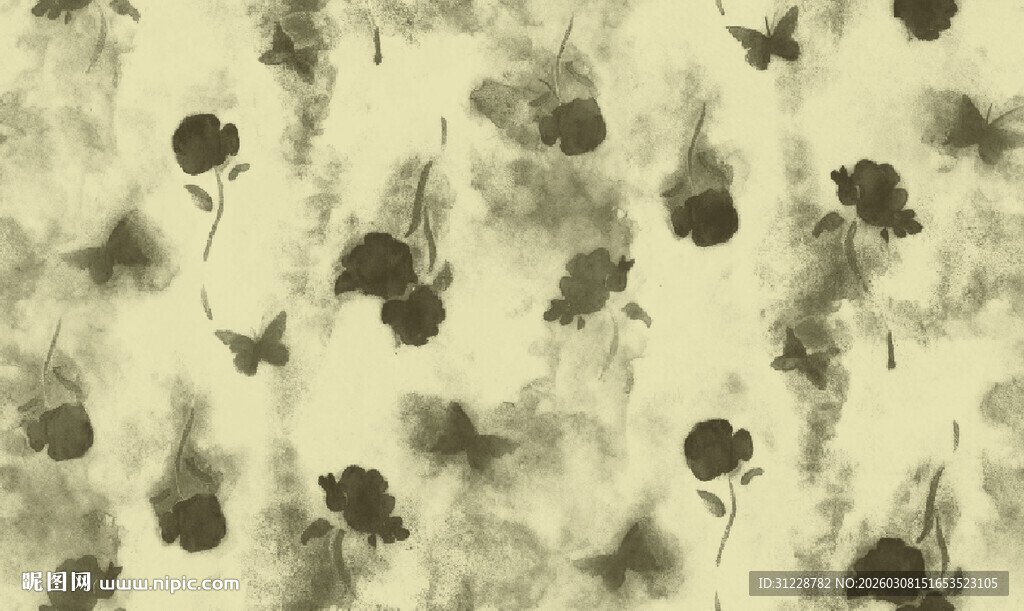 水墨风蒲公英图案纹理