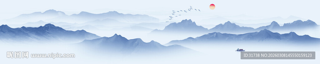 巨幅意境山水画装饰挂画