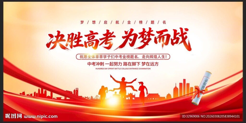 决战高考展板