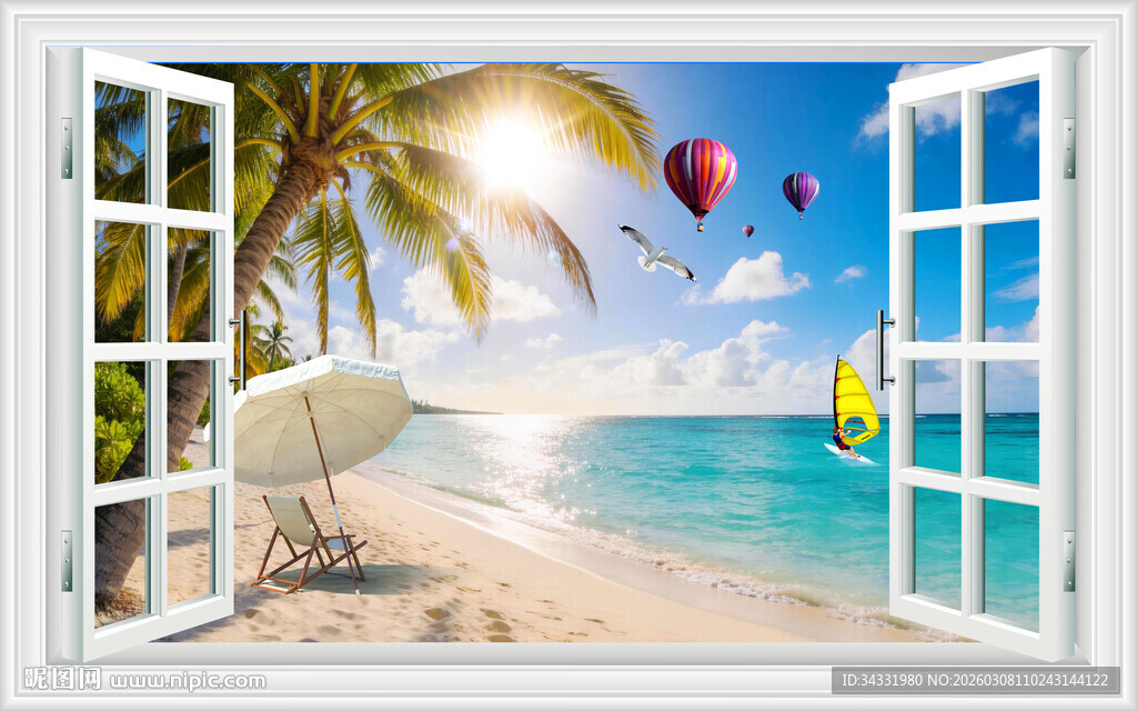 3D立体海景假窗