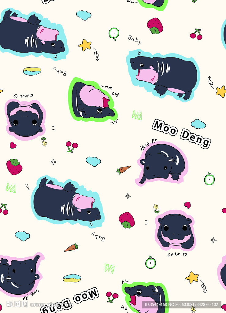 可爱卡通小猪图案背景