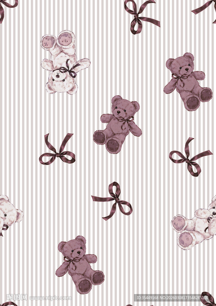 小熊蝴蝶结图案背景