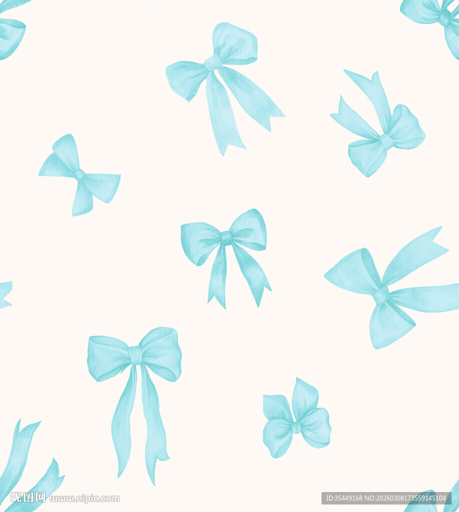 浅蓝色蝴蝶结图案背景