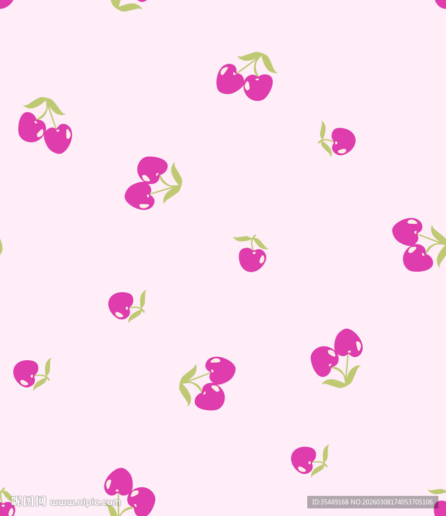 粉色樱桃图案背景