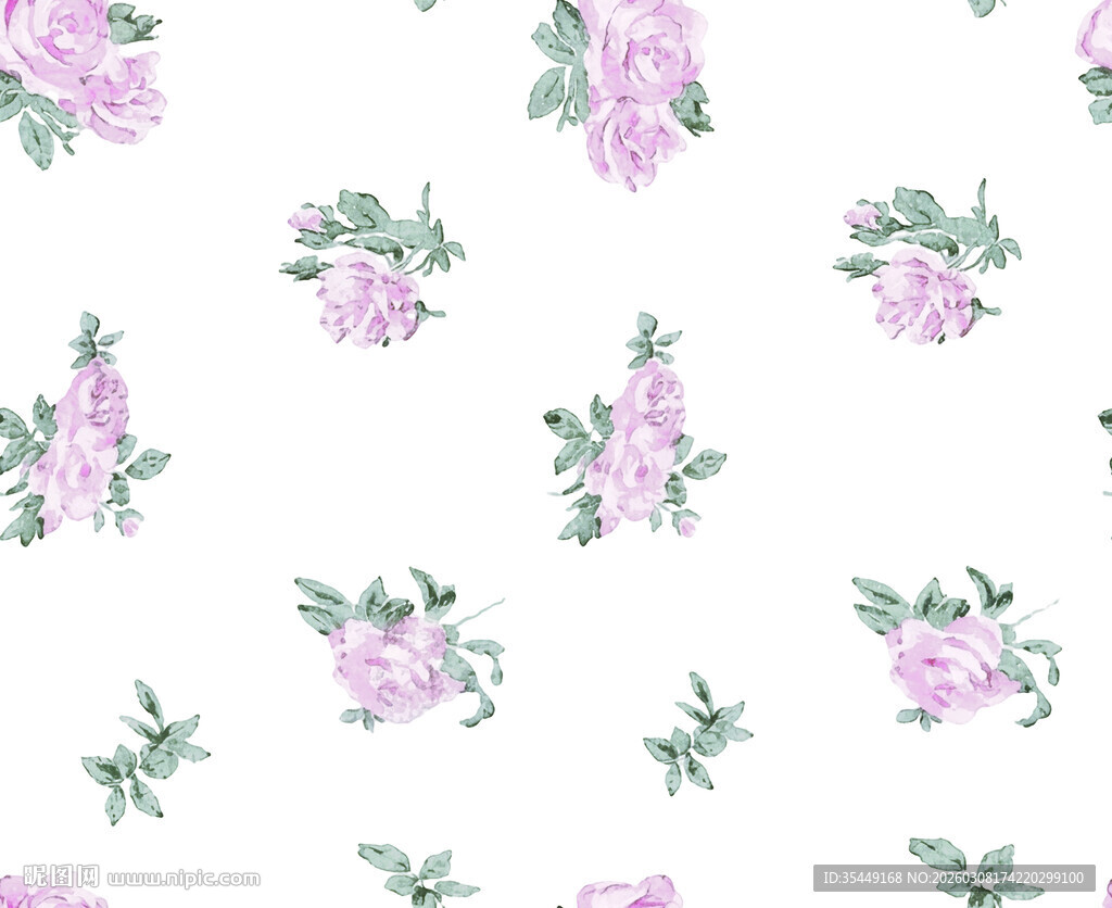 粉色花卉无缝图案设计