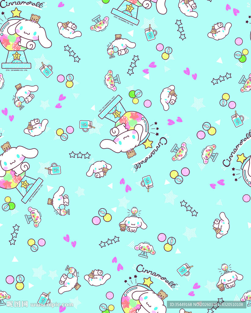 梦幻独角兽卡通图案背景