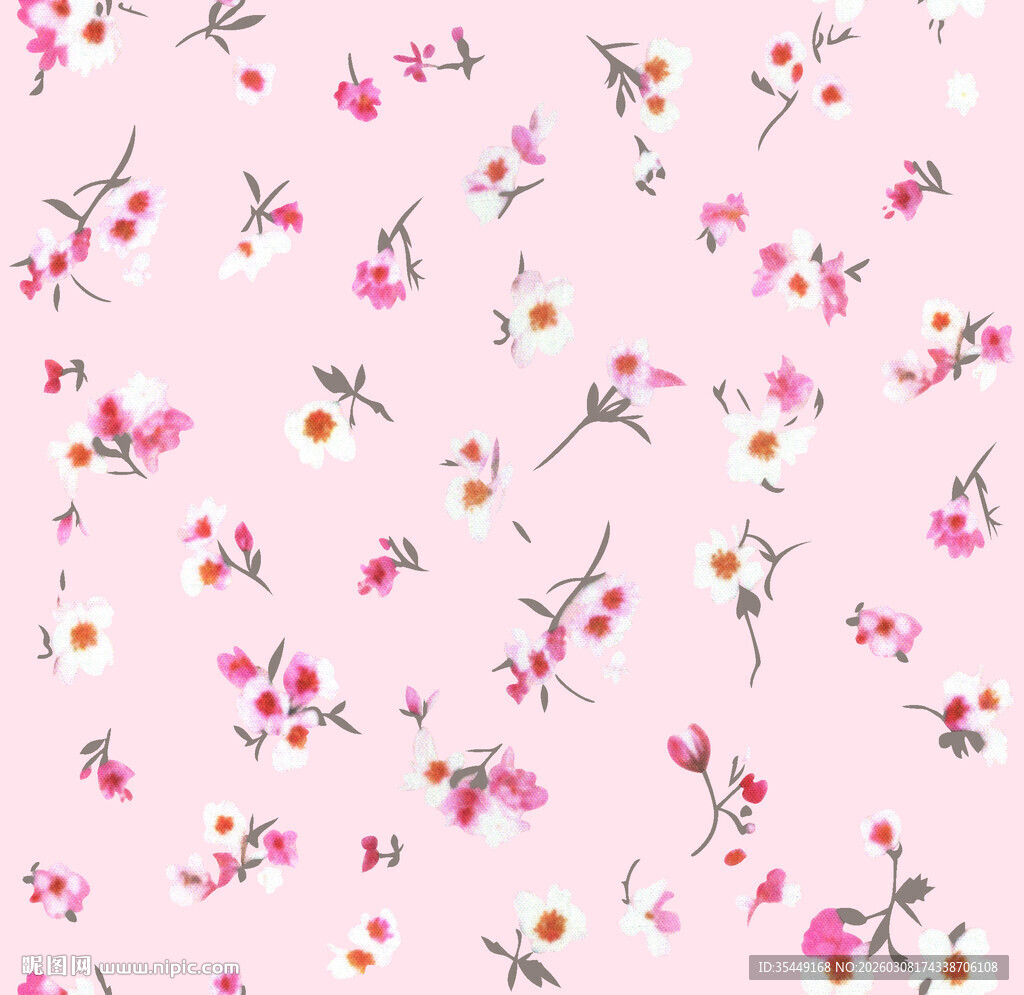 粉色花卉图案布料