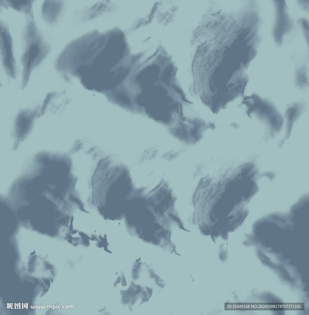 蓝白抽象水墨纹理图案