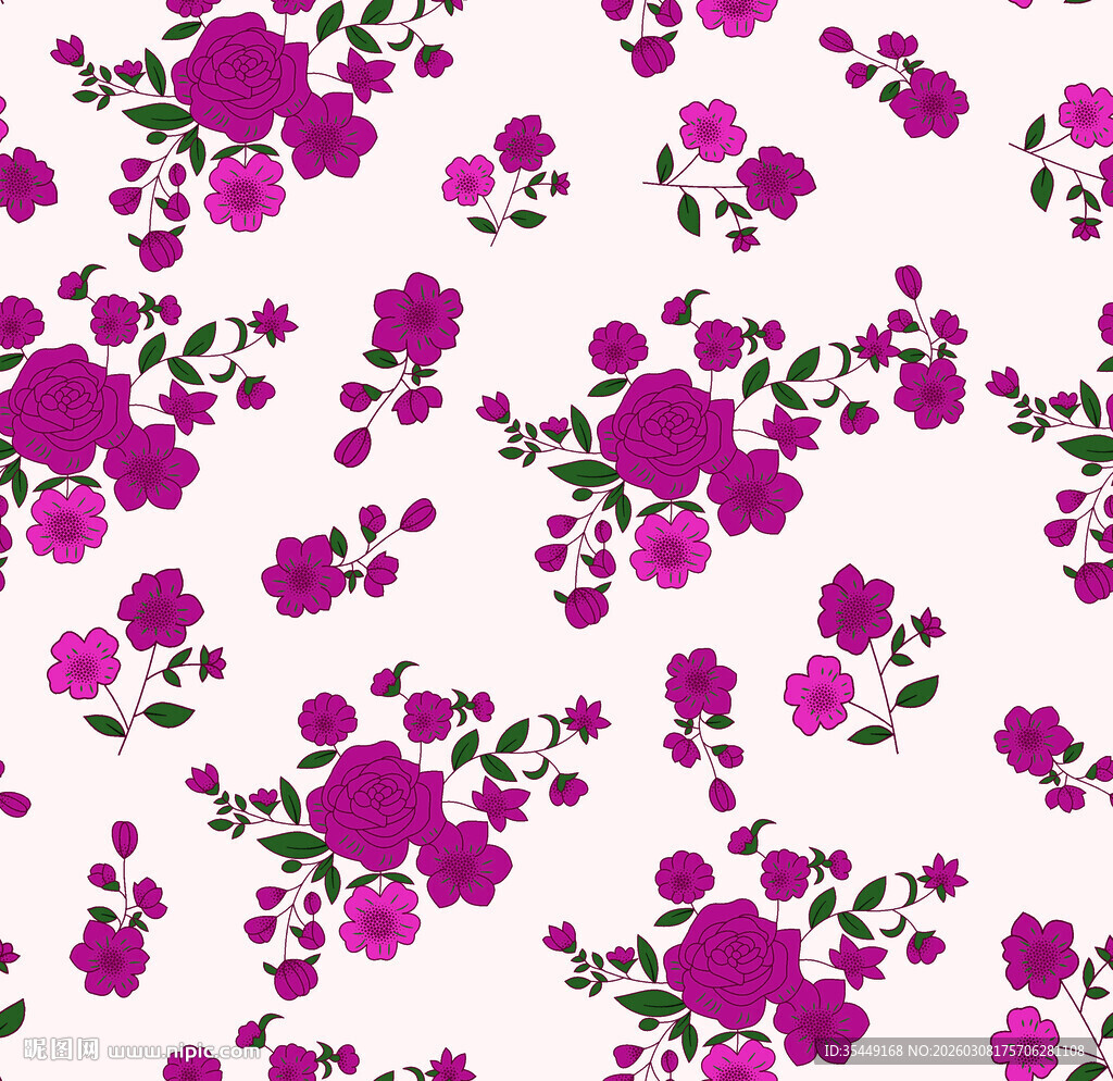 紫色花卉图案背景纹理