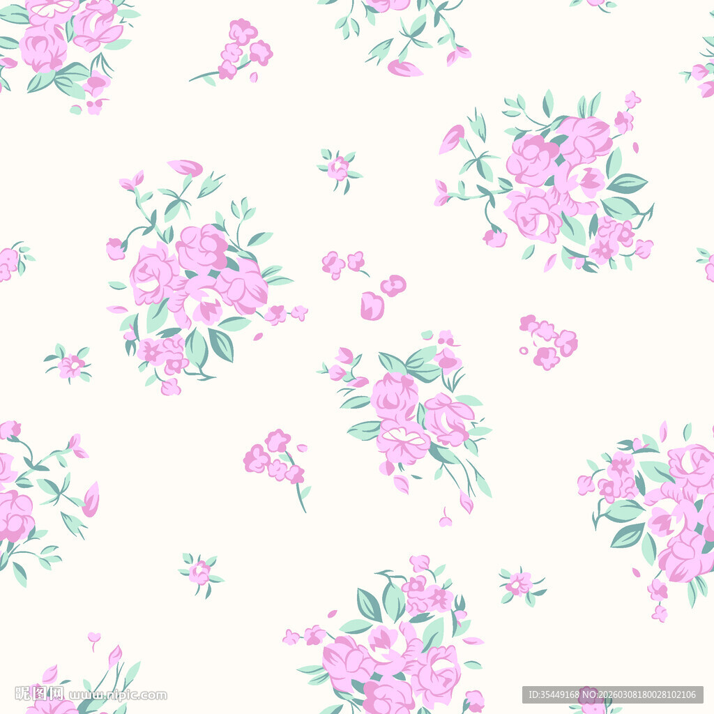粉色花卉图案背景纹理