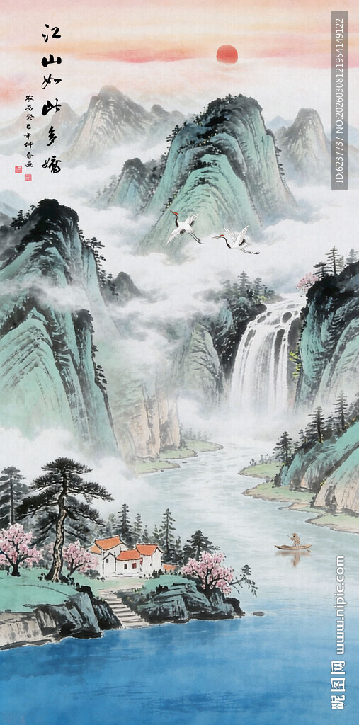 玄关山水装饰画 