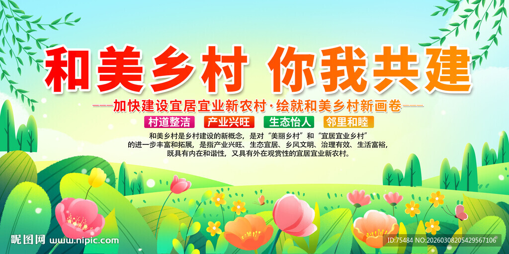 和美乡村展板