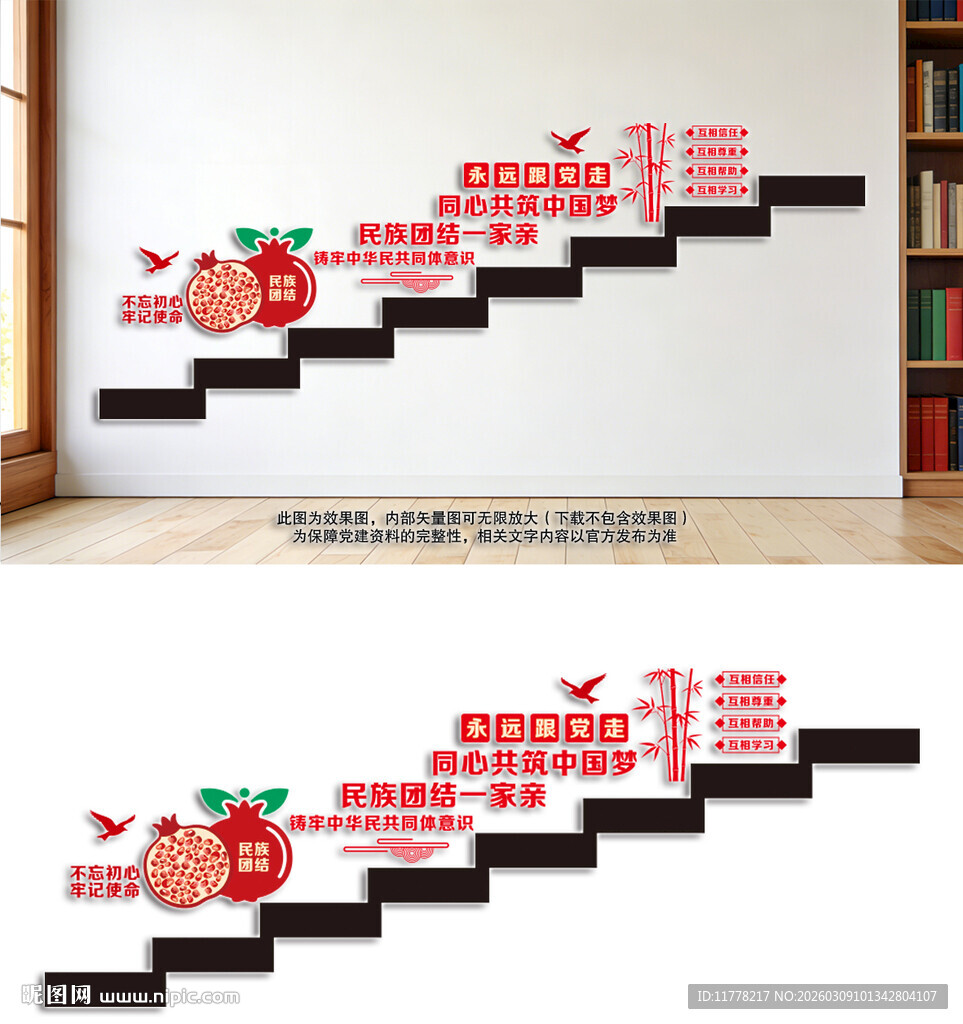民族团结楼梯文化墙