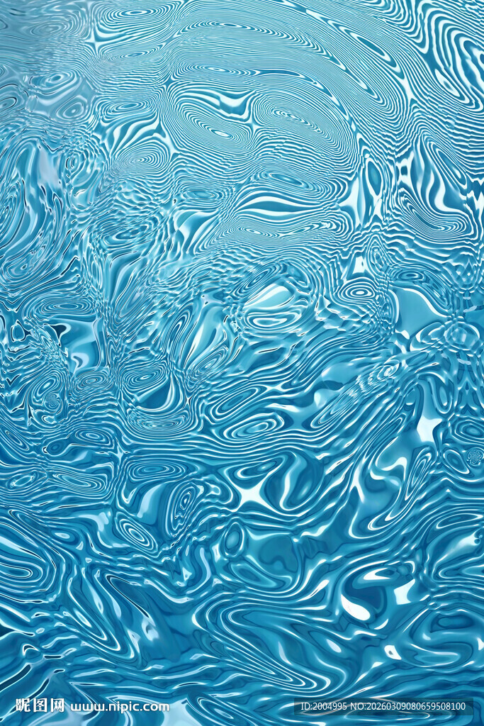 蓝色水波纹理背景图