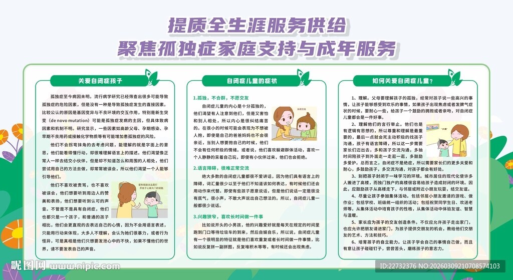 世界自闭症日孤独症日展板