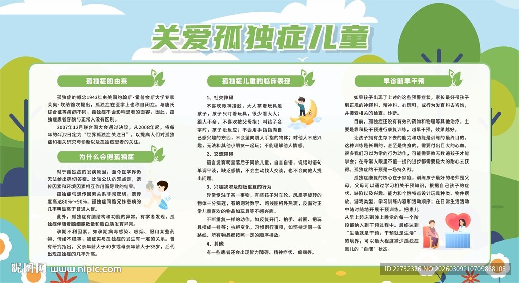 世界自闭症日孤独症日展板