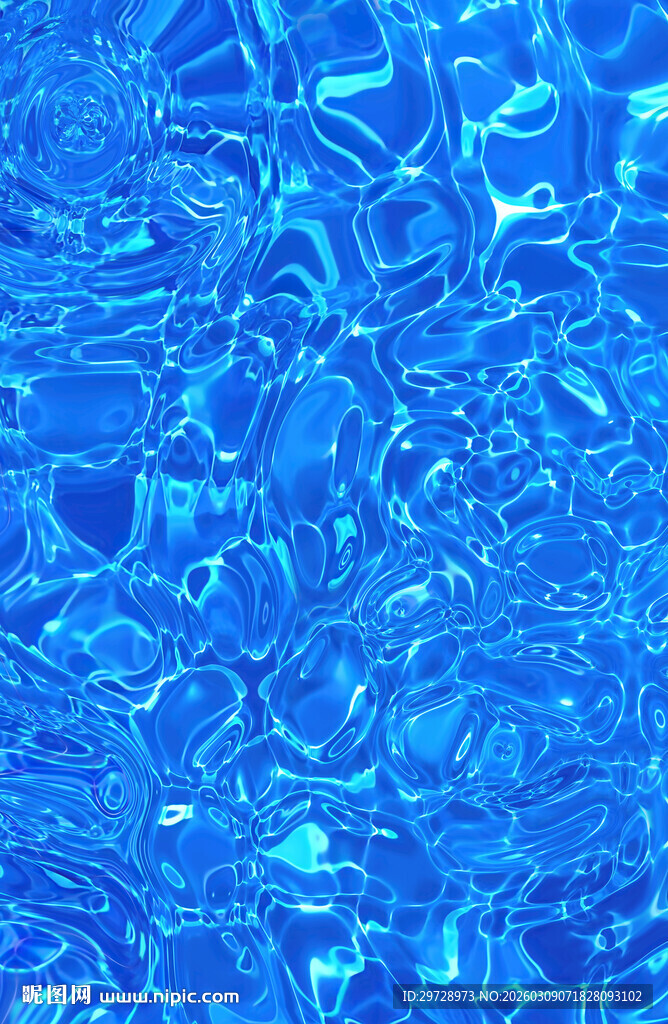 蓝色水波纹理背景图