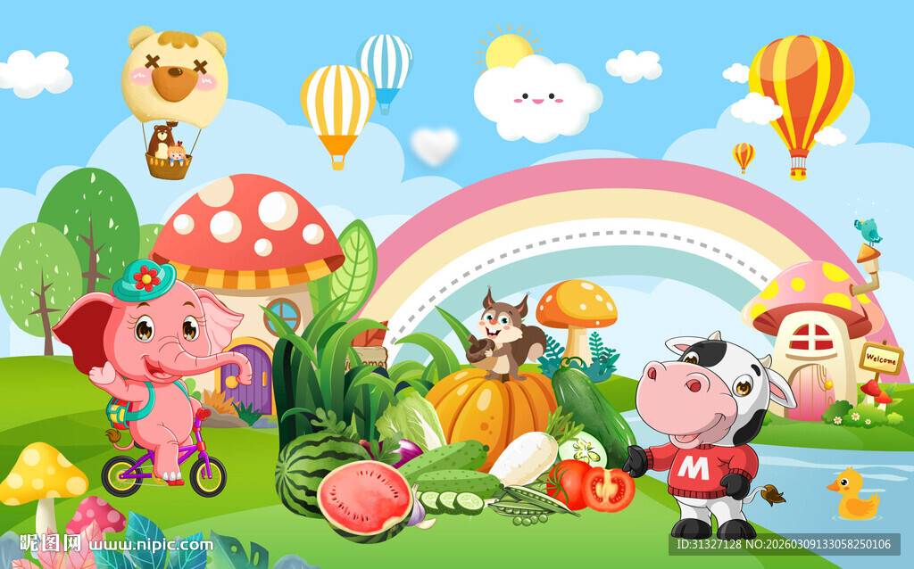 山水田园水果店水果宣传海报图片