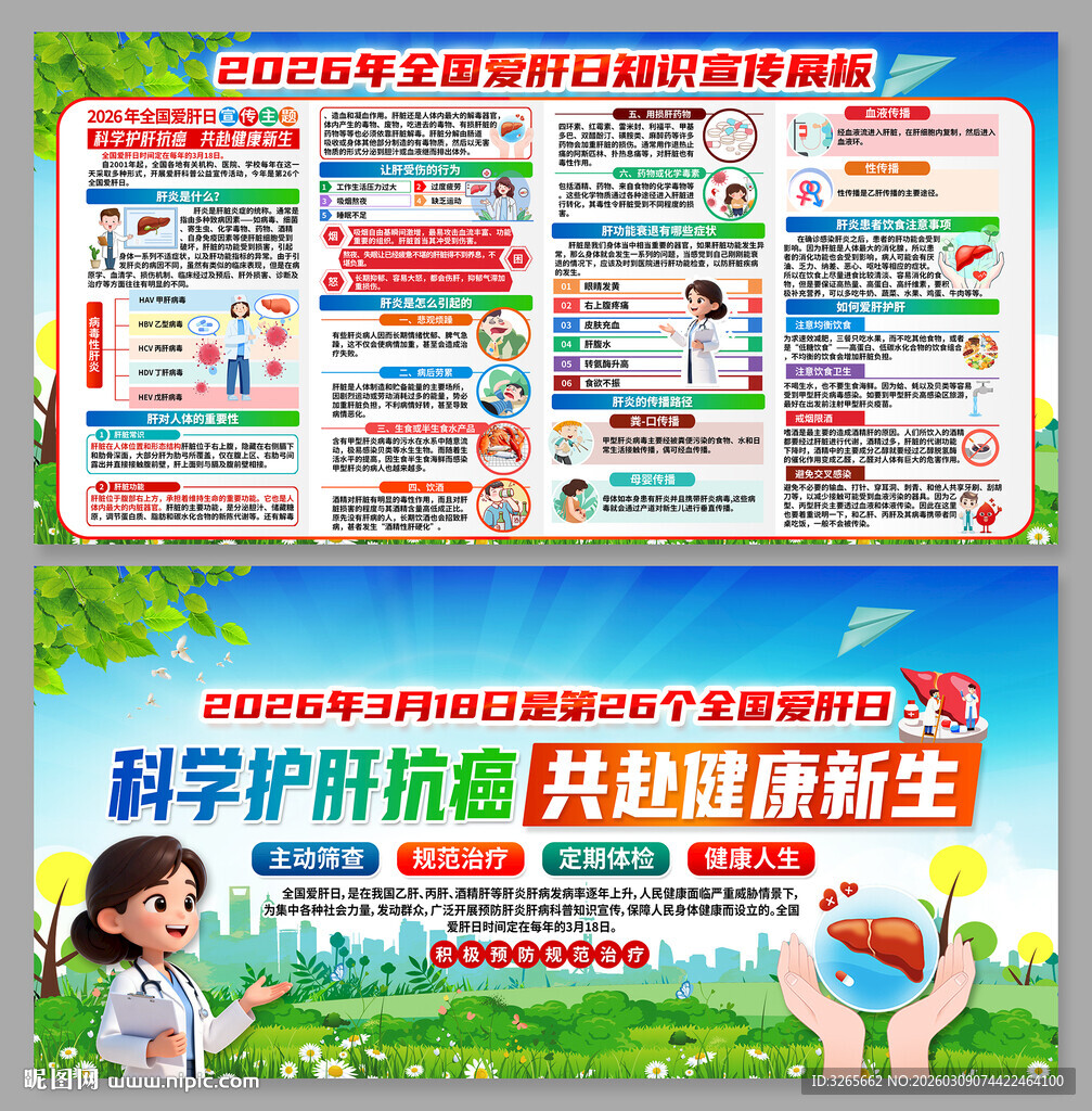 全国爱肝日健康知识宣传展板