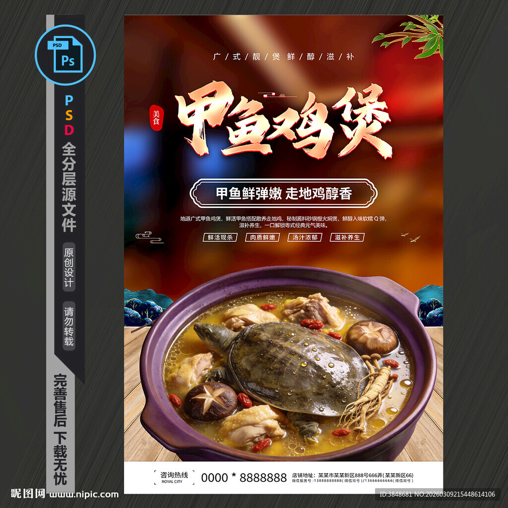 甲鱼鸡煲海报