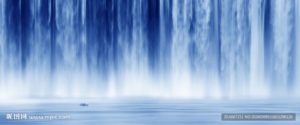 流水生财瀑布山水幕墙