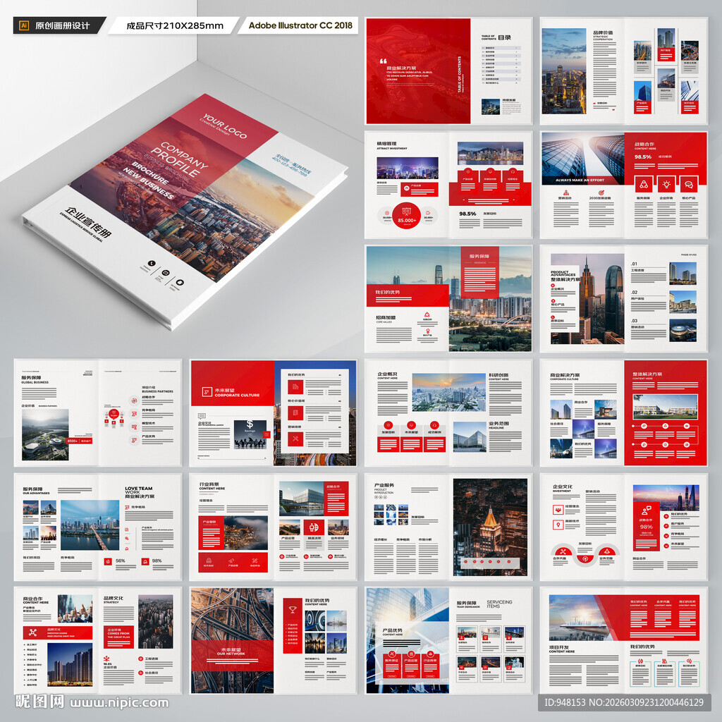 大气红色画册