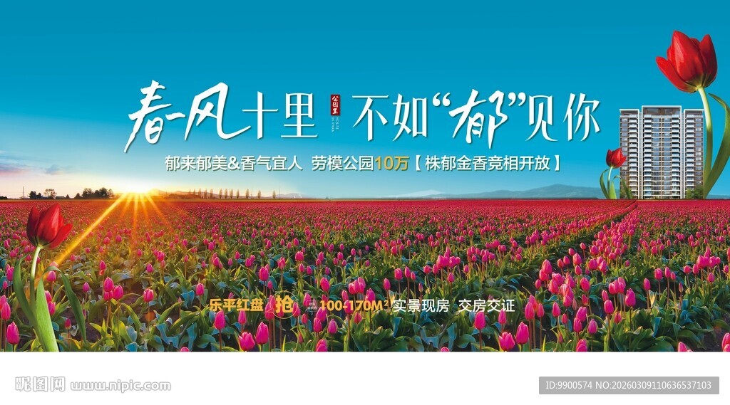 郁金香花海展板