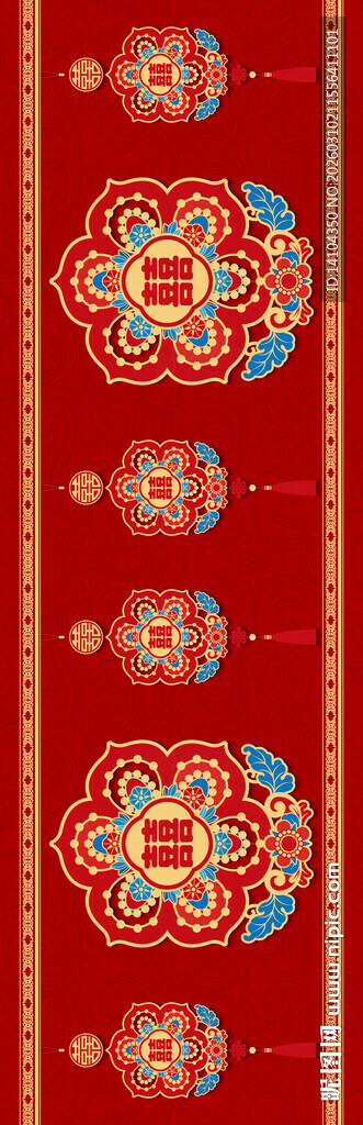 中式传统红色花纹图案