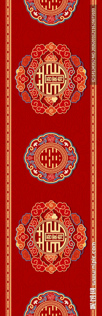 中式传统红色花纹图案