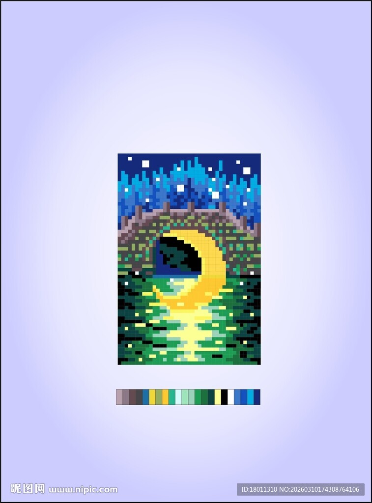 梦幻星空绘画色彩像素