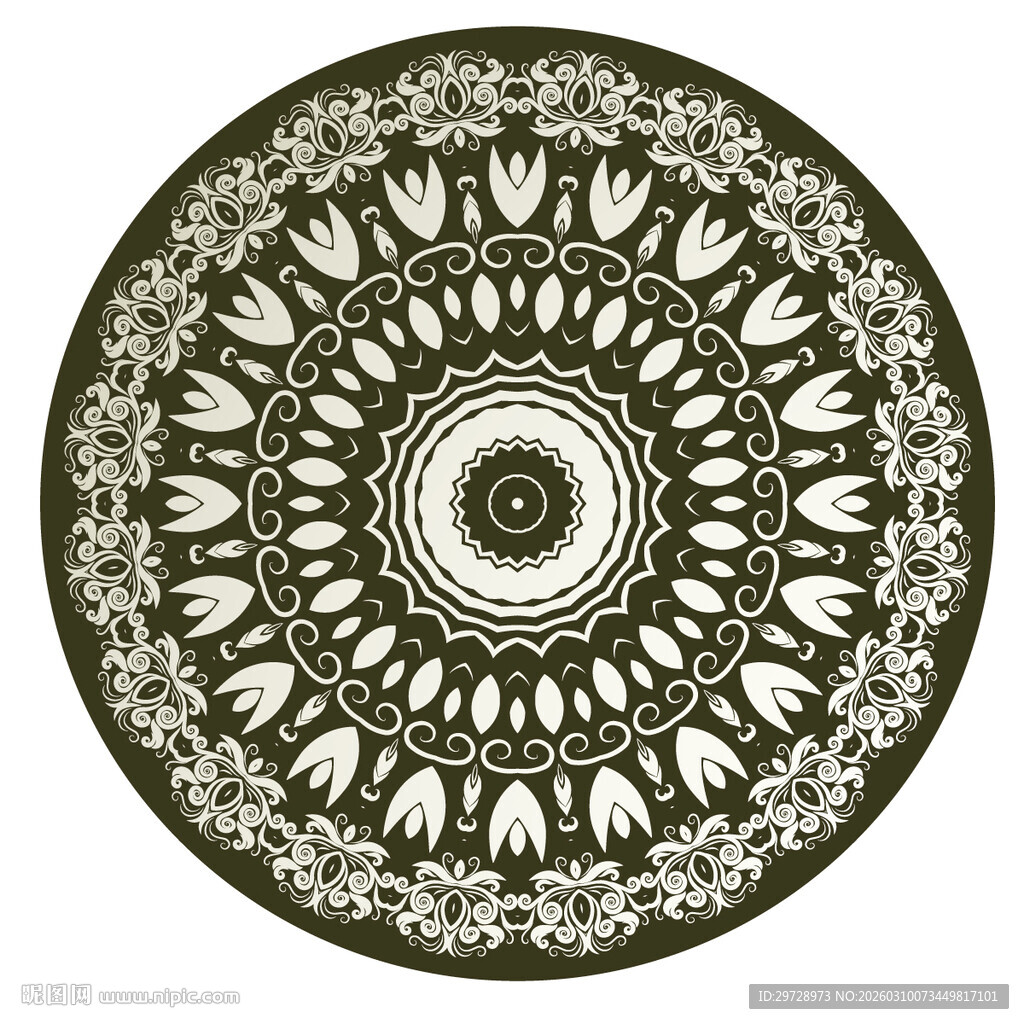 圆形古典创意花纹