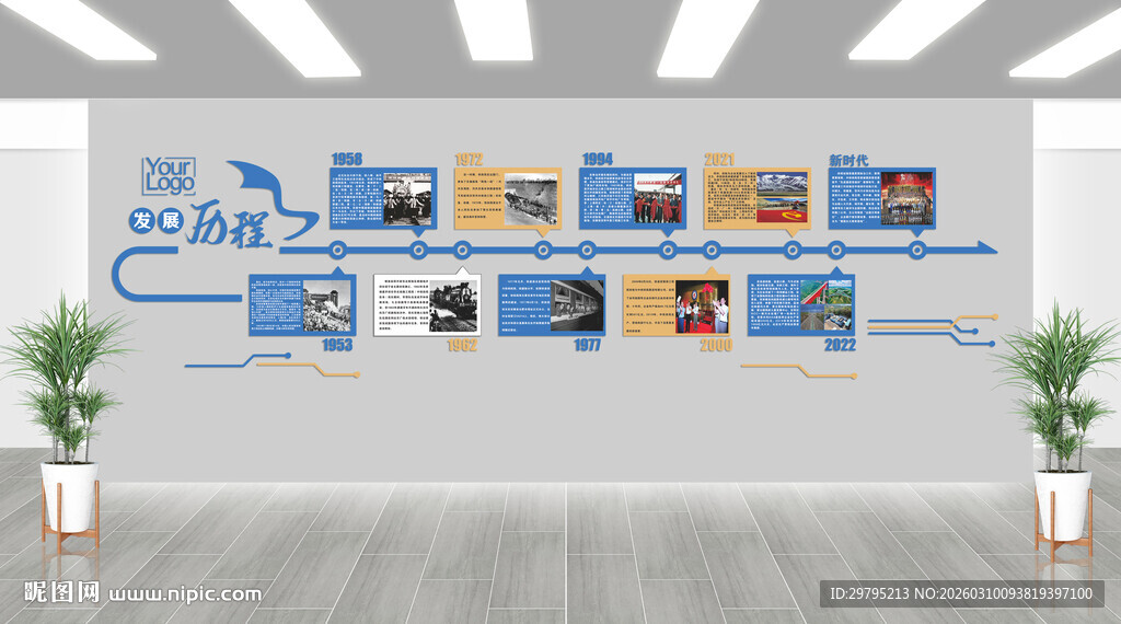 企业历程文化墙展示